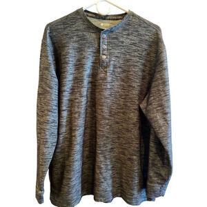 HAGGAR MENS LONG SLEEVE TOP SHIRT TSHIRT TOPS SHIRTS GRAY CASUAL SIZE L LARGE